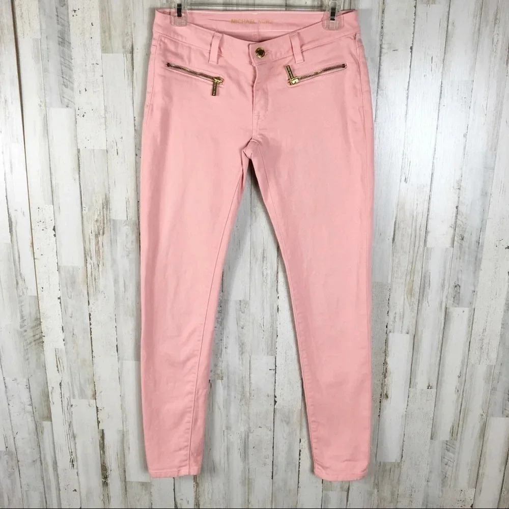 Michael Kors MK Pink Skinny Ankle Jeans Pants